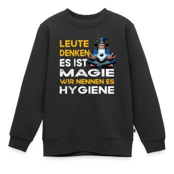 Leute denken Magie Hygiene Medizin lebensmittel - Kinder Premium Organic Sweatshirt - Schwarz - Vorne - AI Model Kid Female (0cm)