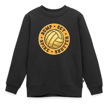 Volley-ball Volley-ball - Sweat Premium enfant bio - noir - Devant - AI Model Kid Female (0cm)