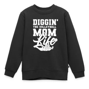Volley-ball Volley-ball Volley-ball Maman - Sweat Premium enfant bio - noir - Devant - AI Model Kid Female (0cm)