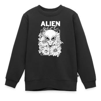 Alien Außerirdischer Alien Girl - Sweat Premium enfant bio - noir - Devant - AI Model Kid Female (0cm)