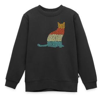 Katze - Kinder Premium Organic Sweatshirt - Schwarz - Vorne - AI Model Kid Female (0cm)