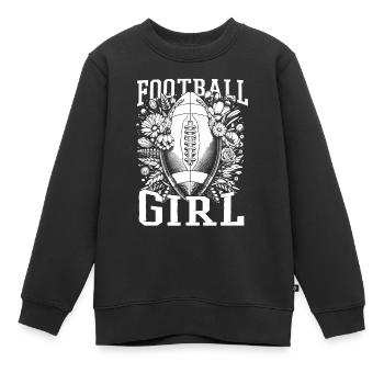 Football Américain Football Fille - Sweat Premium enfant bio - noir - Devant - AI Model Kid Female (0cm)