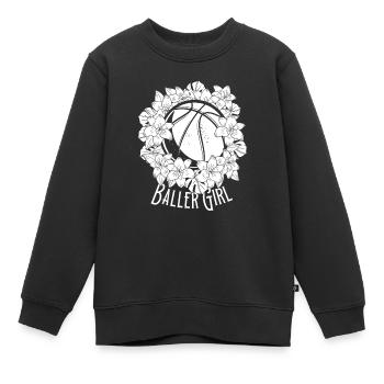 Basket-ball Fille Baller Fille - Sweat Premium enfant bio - noir - Devant - AI Model Kid Female (0cm)