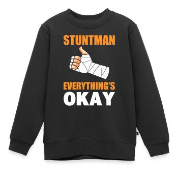 Lustiger Stuntman - Kinder Premium Organic Sweatshirt - Schwarz - Vorne - AI Model Kid Female (0cm)