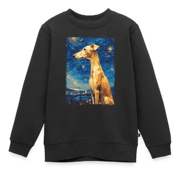 Galgo Espanol Starry Night - Kinder Premium Organic Sweatshirt - Schwarz - Vorne - AI Model Kid Female (0cm)