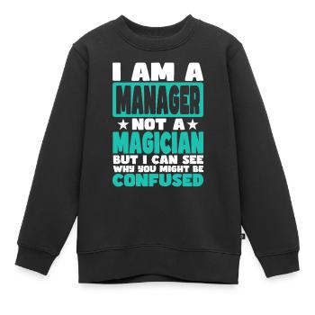Manager - Kinder Premium Organic Sweatshirt - Schwarz - Vorne - AI Model Kid Female (0cm)