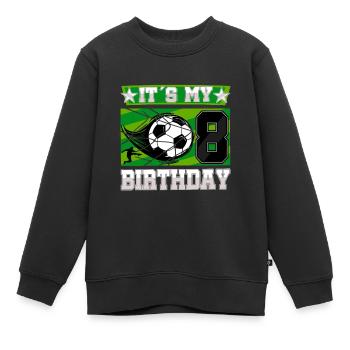8e anniversaire Garçon Soccer 8 ans Cadeaux - Sweat Premium enfant bio - noir - Devant - AI Model Kid Female (0cm)