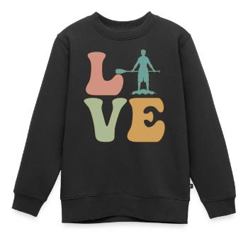 LOVE Stand Up Paddle SUP - Sweat Premium enfant bio - noir - Devant - AI Model Kid Female (0cm)