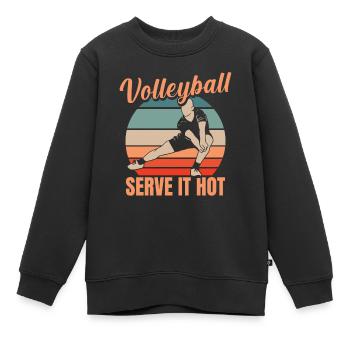 Volley-ball Volley-ball - Sweat Premium enfant bio - noir - Devant - AI Model Kid Female (0cm)