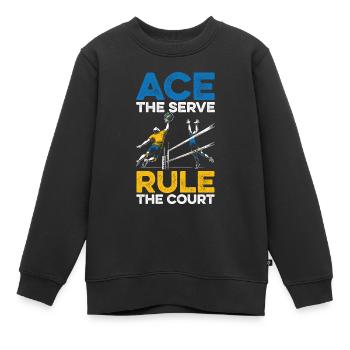 Volleyball Volleyballer - Kinder Premium Organic Sweatshirt - Schwarz - Vorne - AI Model Kid Female (0cm)