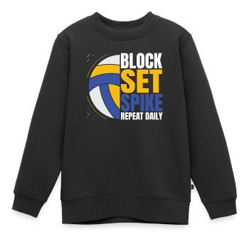 Volleyball Volleyballer - Kinder Premium Organic Sweatshirt - Schwarz - Vorne - AI Model Kid Female (0cm)