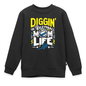 Volley-ball Volley-ball Volley-ball Maman - Sweat Premium enfant bio - noir - Devant - AI Model Kid Female (0cm)