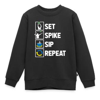 Volleyball Volleyballer Koffein - Kinder Premium Organic Sweatshirt - Schwarz - Vorne - AI Model Kid Female (0cm)