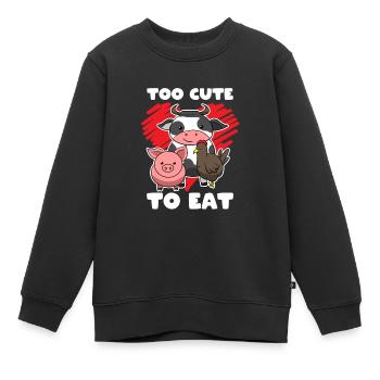 Tierliebhaber Vegetarier - Kinder Premium Organic Sweatshirt - Schwarz - Vorne - AI Model Kid Female (0cm)