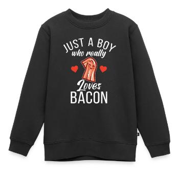 Funny Bacon Gifts - Kids Premium Organic Sweatshirt - black - Front - AI Model Kid Female (0cm)