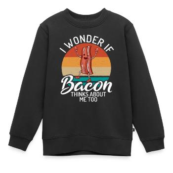 Funny Bacon Gifts - Kids Premium Organic Sweatshirt - black - Front - AI Model Kid Female (0cm)