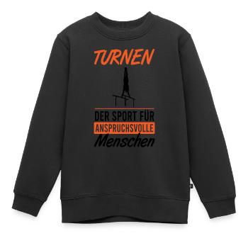 Anspruchsvolle Eleganz im Turnen - Kinder Premium Organic Sweatshirt - Schwarz - Vorne - AI Model Kid Female (0cm)