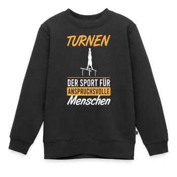Anspruchsvolle Eleganz im Turnen - Kinder Premium Organic Sweatshirt - Schwarz - Vorne - AI Model Kid Female (0cm)