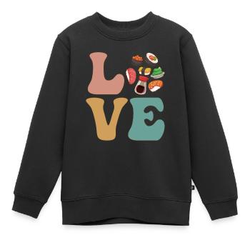 LOVE Sushi Japanisches Essen - Kinder Premium Organic Sweatshirt - Schwarz - Vorne - AI Model Kid Female (0cm)