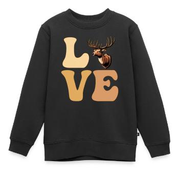 LOVE Taxidermist Taxidermie Hirschjagd - Kinder Premium Organic Sweatshirt - Schwarz - Vorne - AI Model Kid Female (0cm)