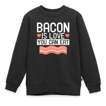 Funny Bacon Gifts - Kids Premium Organic Sweatshirt - black - Front - AI Model Kid Female (0cm)