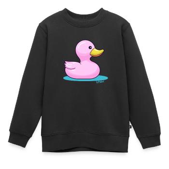 Eine Bonbon-farbene Badewannen Gummi Ente - Kinder Premium Organic Sweatshirt - Schwarz - Vorne - AI Model Kid Female (0cm)