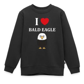 Citation humour Oiseau aigle - Sweat Premium enfant bio - noir - Devant - AI Model Kid Female (0cm)