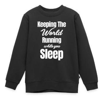 Faire tourner le monde pendant que vous dormez - Sweat Premium enfant bio - noir - Devant - AI Model Kid Female (0cm)