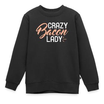 Funny Bacon Gifts - Kids Premium Organic Sweatshirt - black - Front - AI Model Kid Female (0cm)