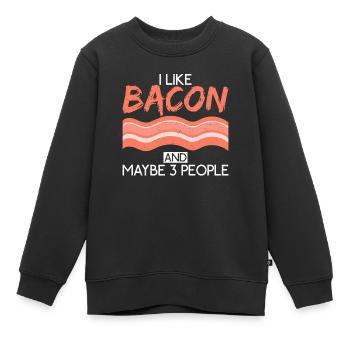 Funny Bacon Gifts - Kids Premium Organic Sweatshirt - black - Front - AI Model Kid Female (0cm)