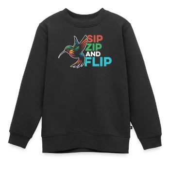 Colibri - Sweat Premium enfant bio - noir - Devant - AI Model Kid Female (0cm)