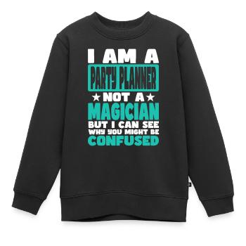 Organisateur de fêtes - Sweat Premium enfant bio - noir - Devant - AI Model Kid Female (0cm)