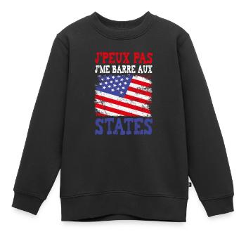 Ich kann nicht in die Vereinigten Staaten gehen - Kinder Premium Organic Sweatshirt - Schwarz - Vorne - AI Model Kid Female (0cm)