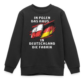 USINE DE LA MAISON DE LA POLOGNE EN ALLEMAGNE - Sweat Premium enfant bio - noir - Devant - AI Model Kid Female (0cm)