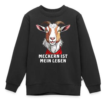 ZIEGE MECKERN IST MEIN LEBEN - Kinder Premium Organic Sweatshirt - Schwarz - Vorne - AI Model Kid Female (0cm)