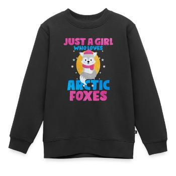 Niedliches Polarfuchs-Geschenk - Kinder Premium Organic Sweatshirt - Schwarz - Vorne - AI Model Kid Female (0cm)