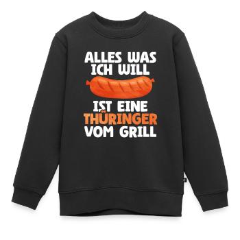 Bratwurst als Geschenk - Kinder Premium Organic Sweatshirt - Schwarz - Vorne - AI Model Kid Female (0cm)