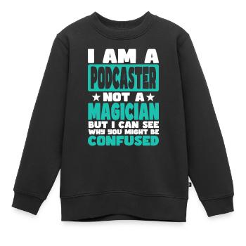 Podcaster - Kinder Premium Organic Sweatshirt - Schwarz - Vorne - AI Model Kid Female (0cm)