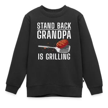 Grillades Barbecue Grillades - Sweat Premium enfant bio - noir - Devant - AI Model Kid Female (0cm)