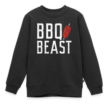 Grillades Barbecue Grillades - Sweat Premium enfant bio - noir - Devant - AI Model Kid Female (0cm)