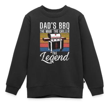 Grillades Barbecue Grillades - Sweat Premium enfant bio - noir - Devant - AI Model Kid Female (0cm)