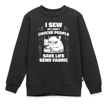 Sewing Sewing Machine I Sew So I Don't Choke People - Kids Premium Organic Sweatshirt - black - Front - AI Model Kid Female (0cm)