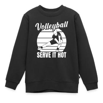 Volley-ball Volley-ball - Sweat Premium enfant bio - noir - Devant - AI Model Kid Female (0cm)
