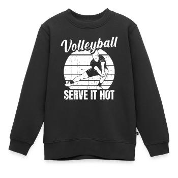 Volleyball Volleyballer - Kinder Premium Organic Sweatshirt - Schwarz - Vorne - AI Model Kid Female (0cm)