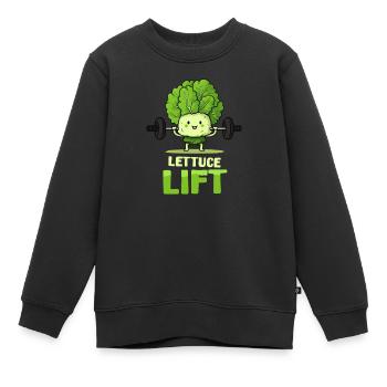Laitue athlétique végétalienne Lift - Sweat Premium enfant bio - noir - Devant - AI Model Kid Female (0cm)