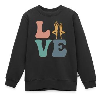 AMOUR Yoga Yogi - Sweat Premium enfant bio - noir - Devant - AI Model Kid Female (0cm)