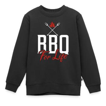 Grillades Barbecue Grillades - Sweat Premium enfant bio - noir - Devant - AI Model Kid Female (0cm)