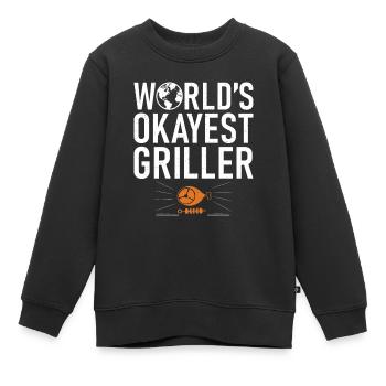 Grillades Barbecue Grillades - Sweat Premium enfant bio - noir - Devant - AI Model Kid Female (0cm)