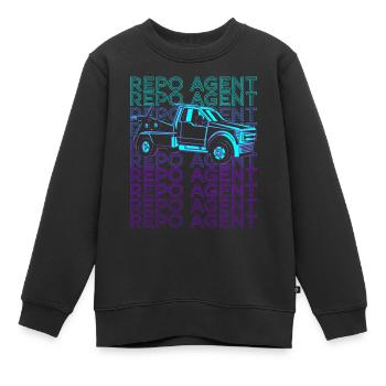 Agent de pension Agent de retransfert Retro - Sweat Premium enfant bio - noir - Devant - AI Model Kid Female (0cm)
