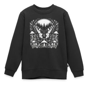 Papillon de noyau de fée - Sweat Premium enfant bio - noir - Devant - AI Model Kid Female (0cm)